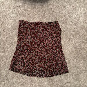 Floral Black and Red Women's Skirt